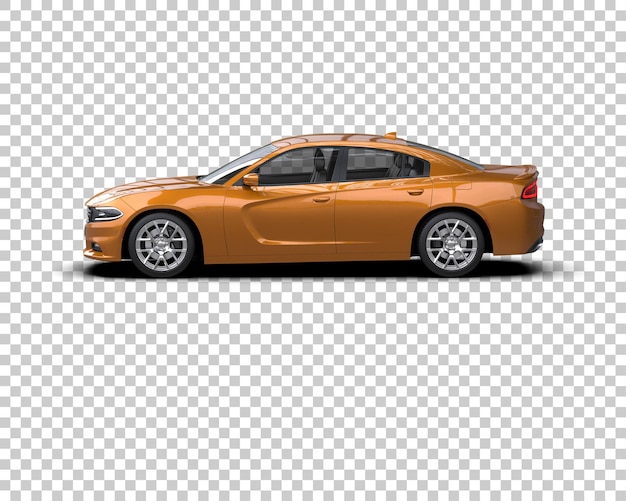 Auto deportivo realista aislado en el fondo Ilustración de renderización 3D