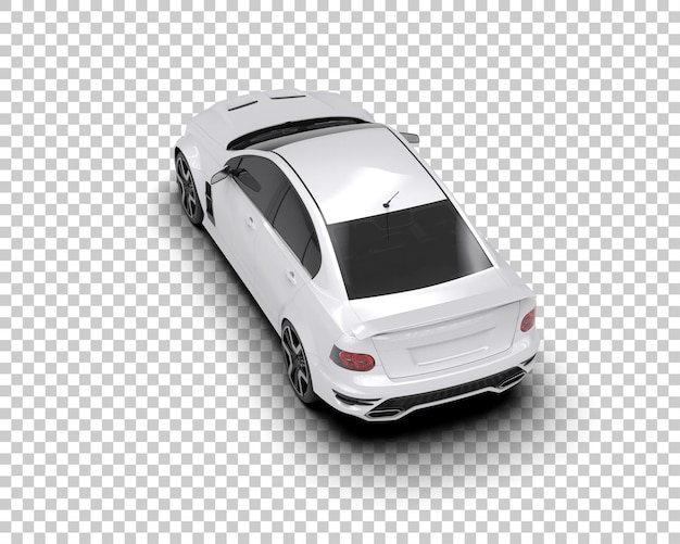 Auto deportivo realista aislado en el fondo Ilustración de renderización 3D