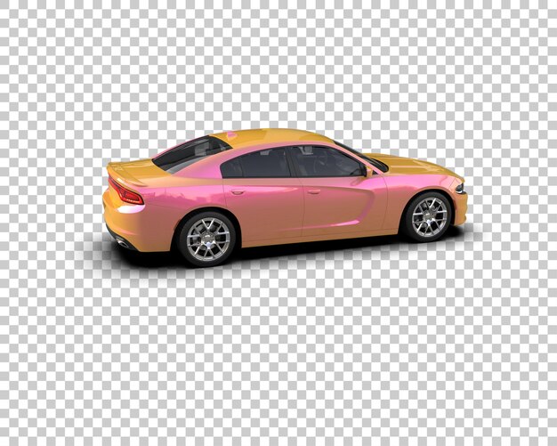 Auto deportivo realista aislado en el fondo Ilustración de renderización 3D