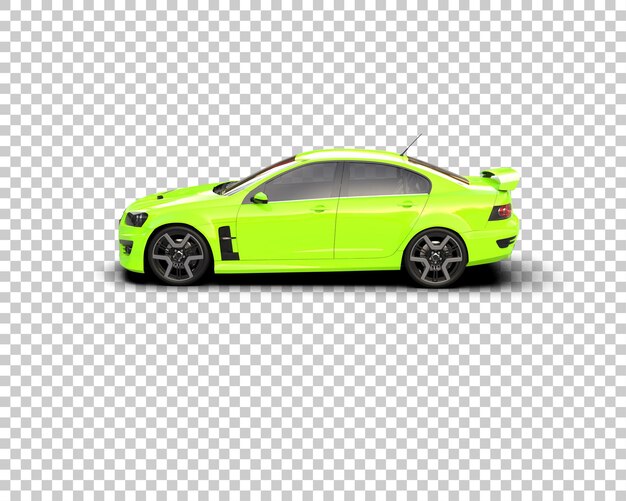 Auto deportivo realista aislado en el fondo Ilustración de renderización 3D