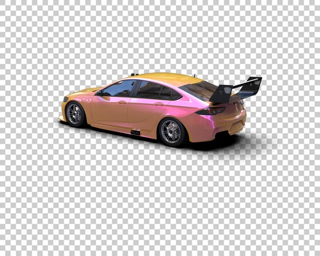 Auto deportivo realista aislado en el fondo Ilustración de renderización 3D