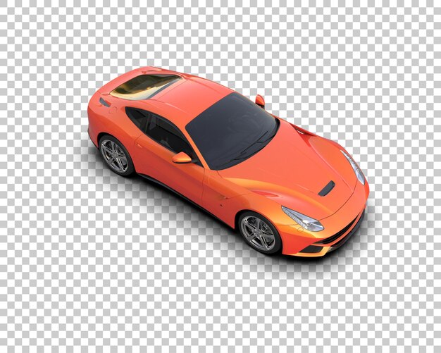 Auto deportivo realista aislado en el fondo Ilustración de renderización 3D