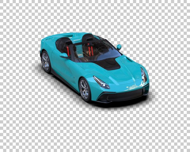 Auto deportivo realista aislado en el fondo Ilustración de renderización 3D