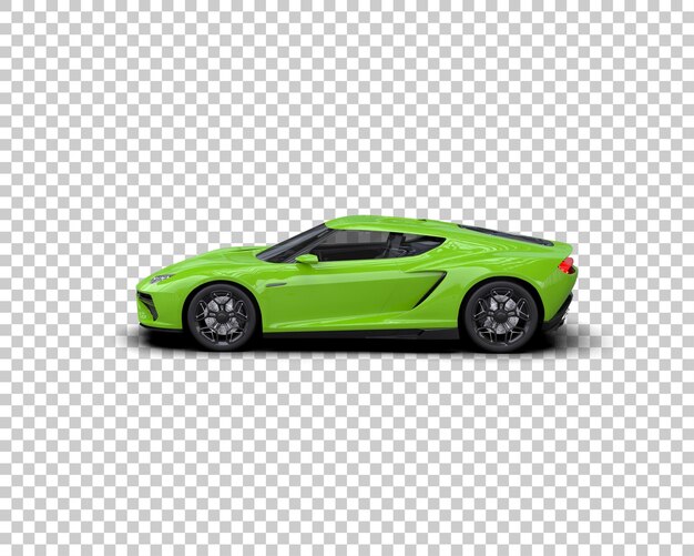 Auto deportivo realista aislado en el fondo Ilustración de renderización 3D