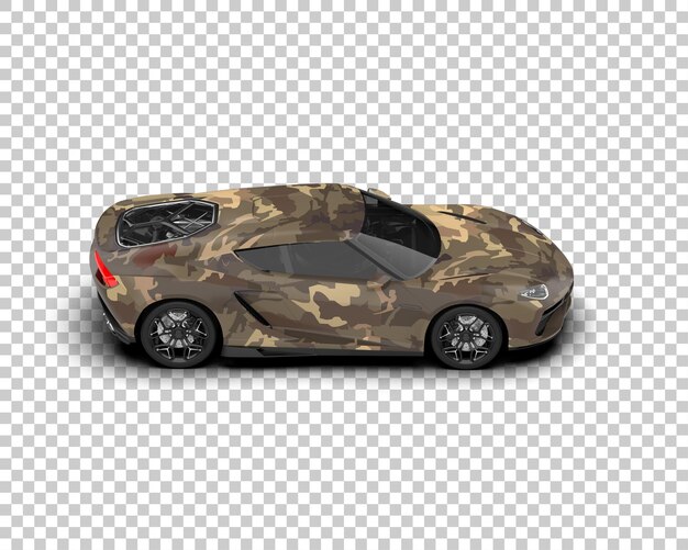 Auto deportivo realista aislado en el fondo Ilustración de renderización 3D