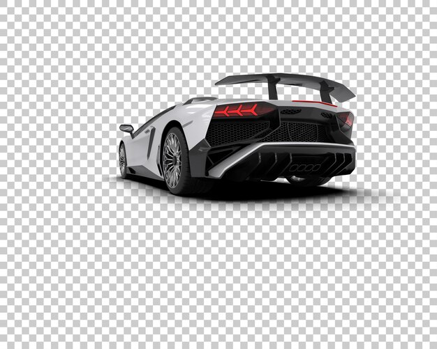 Auto deportivo realista aislado en el fondo Ilustración de renderización 3D