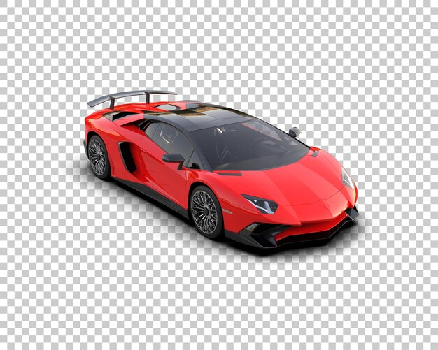 Auto deportivo realista aislado en el fondo Ilustración de renderización 3D