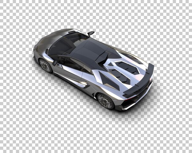 Auto deportivo realista aislado en el fondo Ilustración de renderización 3D