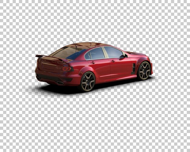 Auto deportivo realista aislado en el fondo Ilustración de renderización 3D