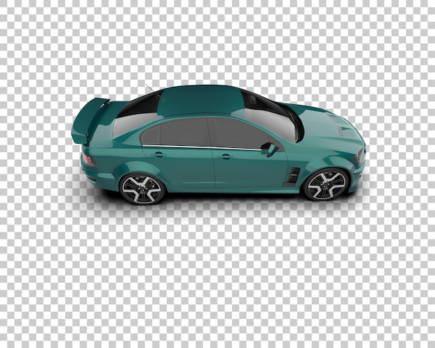 Auto deportivo realista aislado en el fondo Ilustración de renderización 3D