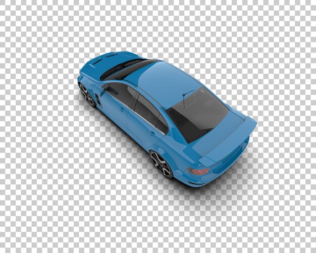 Auto deportivo realista aislado en el fondo Ilustración de renderización 3D