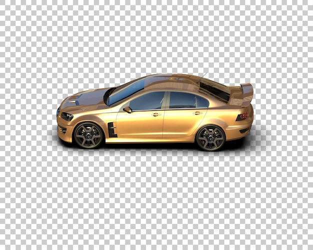 Auto deportivo realista aislado en el fondo Ilustración de renderización 3D