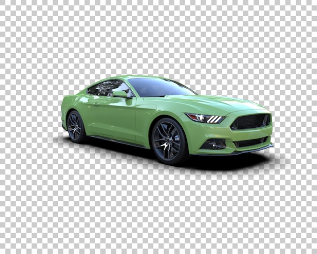 Auto deportivo realista aislado en el fondo Ilustración de renderización 3D