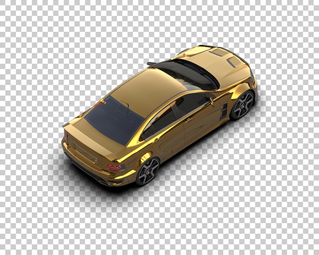 Auto deportivo realista aislado en el fondo Ilustración de renderización 3D