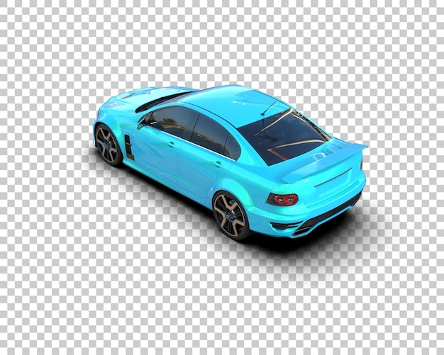 Auto deportivo realista aislado en el fondo Ilustración de renderización 3D