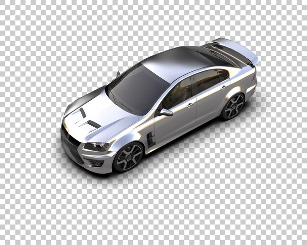 Auto deportivo realista aislado en el fondo Ilustración de renderización 3D