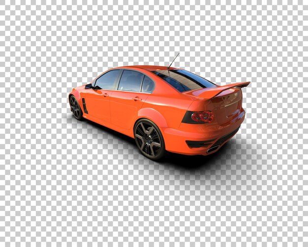 Auto deportivo realista aislado en el fondo Ilustración de renderización 3D