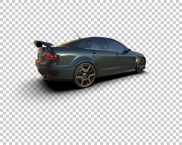 Auto deportivo realista aislado en el fondo Ilustración de renderización 3D