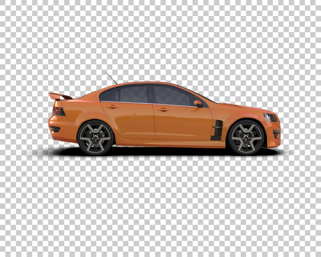 Auto deportivo realista aislado en el fondo Ilustración de renderización 3D