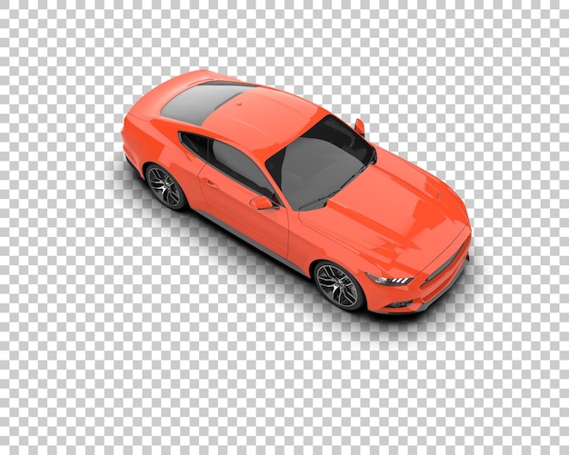 Auto deportivo realista aislado en el fondo Ilustración de renderización 3D
