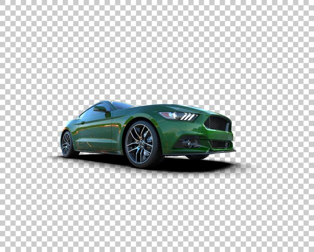 Auto deportivo realista aislado en el fondo Ilustración de renderización 3D