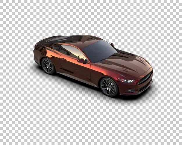Auto deportivo realista aislado en el fondo Ilustración de renderización 3D