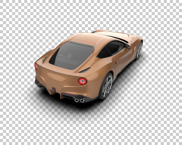 Auto deportivo realista aislado en el fondo Ilustración de renderización 3D