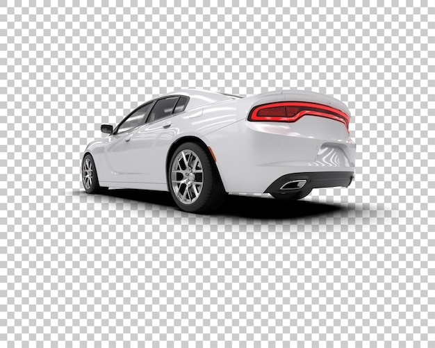 Auto deportivo realista aislado en el fondo Ilustración de renderización 3D