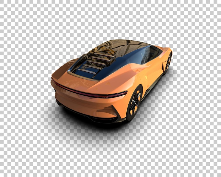 PSD auto deportivo realista aislado en el fondo ilustración de renderización 3d