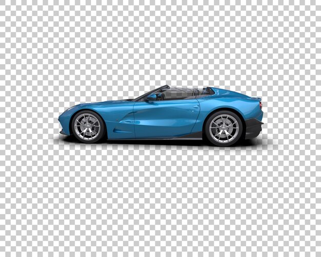 Auto deportivo realista aislado en el fondo Ilustración de renderización 3D