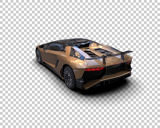 Auto deportivo realista aislado en el fondo Ilustración de renderización 3D
