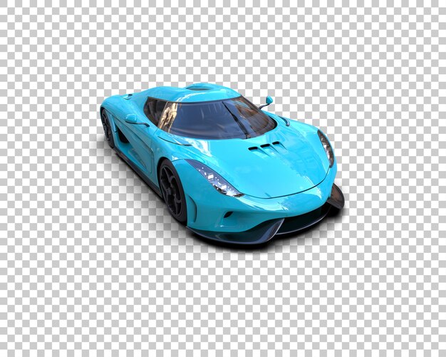 Auto deportivo realista aislado en el fondo Ilustración de renderización 3D