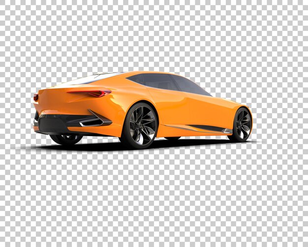 Auto deportivo realista aislado en el fondo Ilustración de renderización 3D