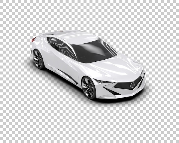 Auto deportivo realista aislado en el fondo Ilustración de renderización 3D