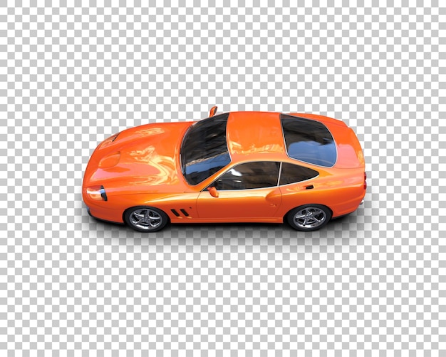 Auto deportivo realista aislado en el fondo Ilustración de renderización 3D
