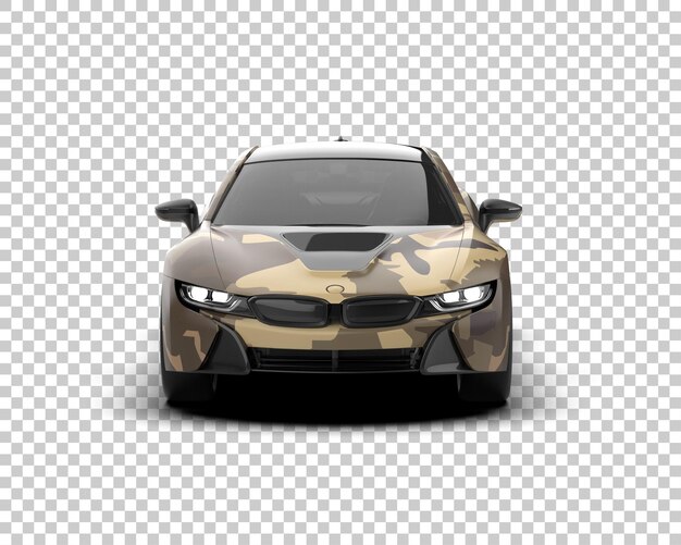 Auto deportivo realista aislado en el fondo Ilustración de renderización 3D