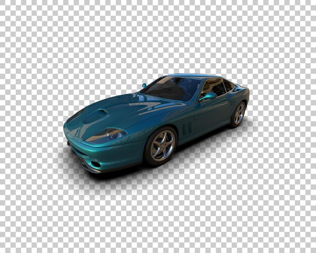 Auto deportivo realista aislado en el fondo Ilustración de renderización 3D