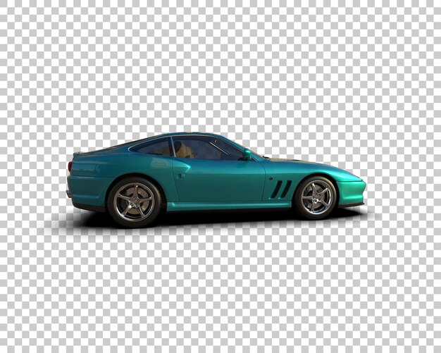 Auto deportivo realista aislado en el fondo Ilustración de renderización 3D