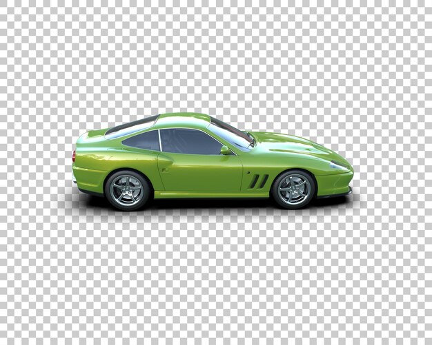 Auto deportivo realista aislado en el fondo Ilustración de renderización 3D