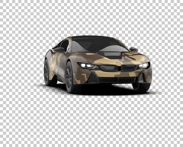 Auto deportivo realista aislado en el fondo Ilustración de renderización 3D
