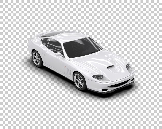 Auto deportivo realista aislado en el fondo Ilustración de renderización 3D