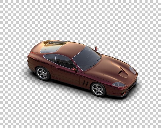 Auto deportivo realista aislado en el fondo Ilustración de renderización 3D
