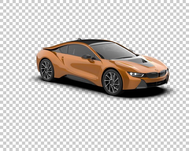 Auto deportivo realista aislado en el fondo Ilustración de renderización 3D