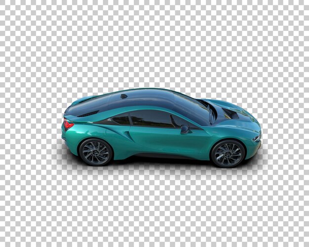 Auto deportivo realista aislado en el fondo Ilustración de renderización 3D