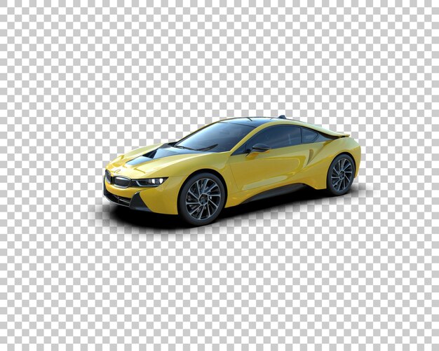 Auto deportivo realista aislado en el fondo Ilustración de renderización 3D