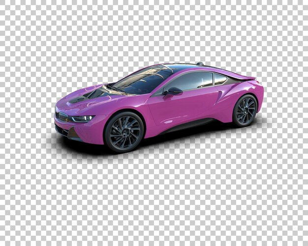 Auto deportivo realista aislado en el fondo Ilustración de renderización 3D