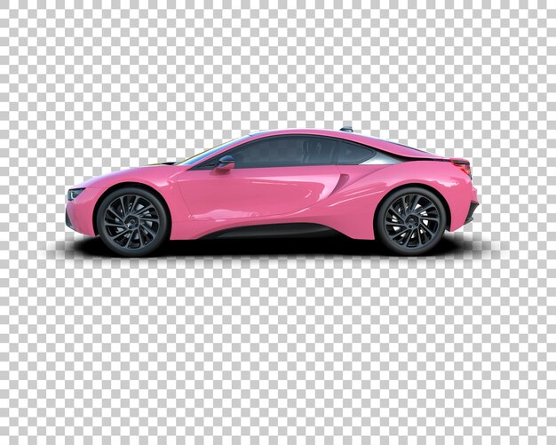Auto deportivo realista aislado en el fondo Ilustración de renderización 3D