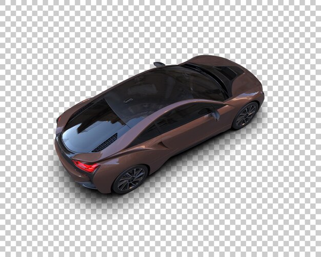 Auto deportivo realista aislado en el fondo Ilustración de renderización 3D