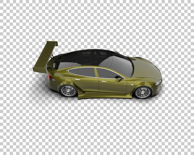 Auto deportivo realista aislado en el fondo Ilustración de renderización 3D