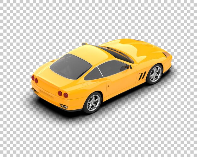 Auto deportivo realista aislado en el fondo Ilustración de renderización 3D